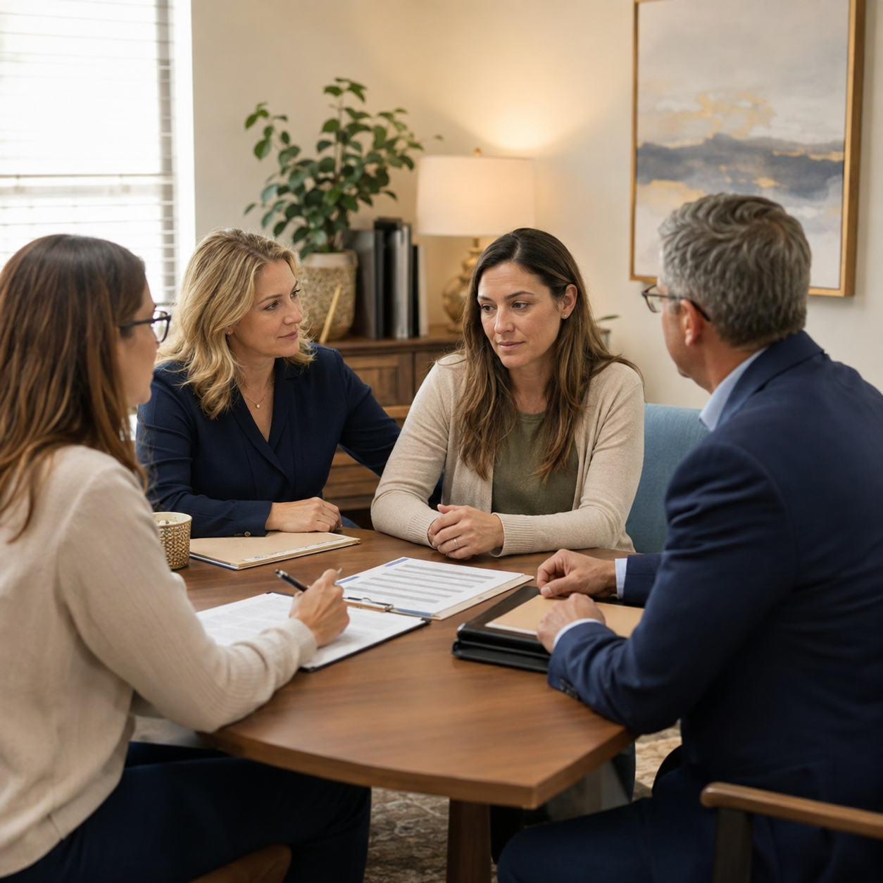 Parent and advocate participating in an educational meeting
